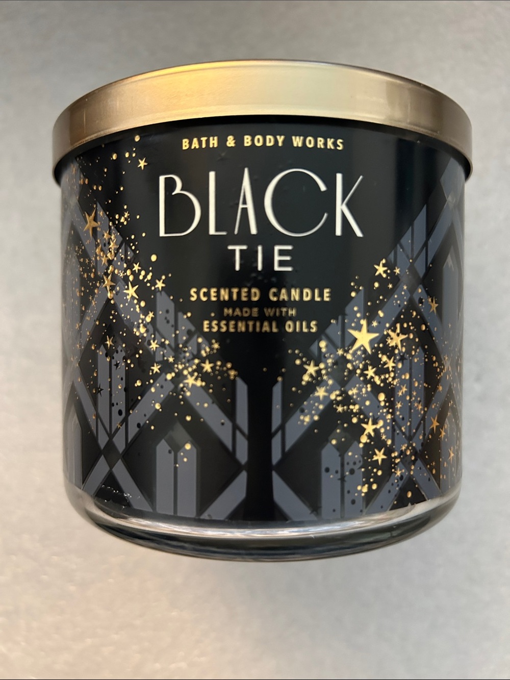 Bath & Body Works Black Tie Scented Candle - Black & Gold